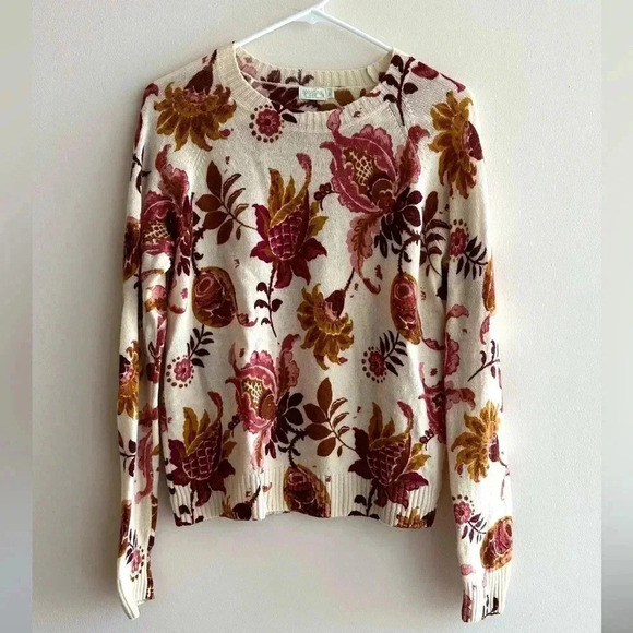 Spartina 449 Fall Floral Crewneck Sweater, Size Medium - Picture 2 of 16